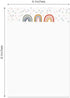 Modern Rainbow Sticky Note Pads - 4" x 6" Repositionable Trendy Boho Rainbow Sticky Notes, 50 Sheets Each, Set of 5