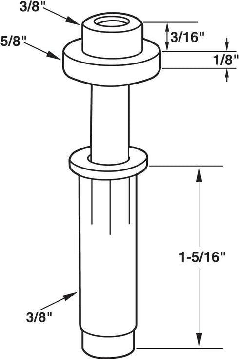 Prime-Line N 7302 Cap, 3/8 in. Base (2-Pack) Bi-Fold Top Mount Pivot and Guide, 5/8 in, Mill