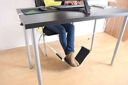 Home-organizer Tech Portable Adjustable Foot Hammock, Mini Under Desk Foot Rest for Office, Travel, Study, Relaxing