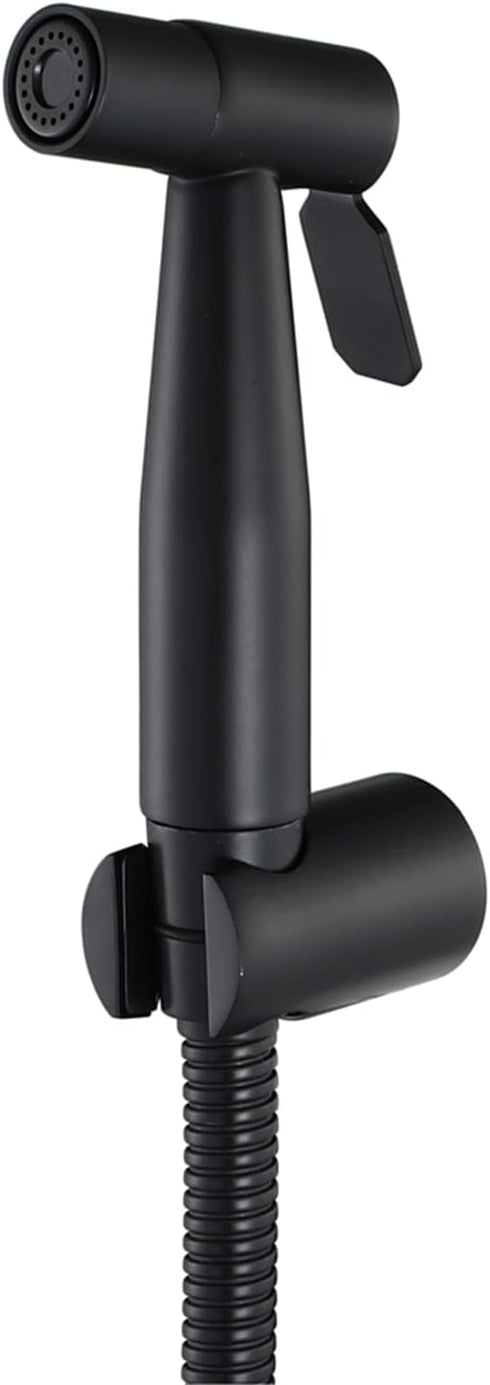 VNFOCRQJH Handheld Bidet Sprayer Kit, Black Toilet Bidet Faucet, Wall Mounted Stainless Steel