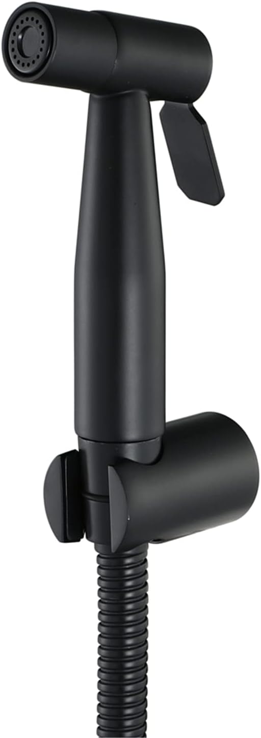 VNFOCRQJH Handheld Bidet Sprayer Kit, Black Toilet Bidet Faucet, Wall Mounted Stainless Steel