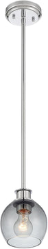 Minka Lavery 17052 1-Light Chrome Mini Pendant with Smoked Glass