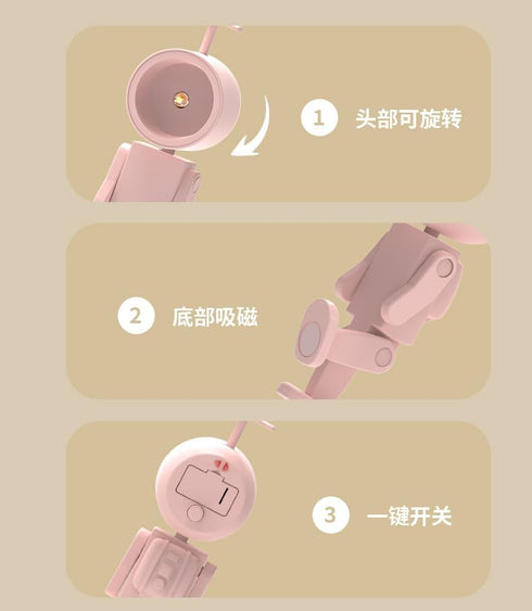 Generic Robot Friday Night Light,LED Mini Magnetic Desk Lamp with Batteries,Cute Movable Figure Decor,Phone