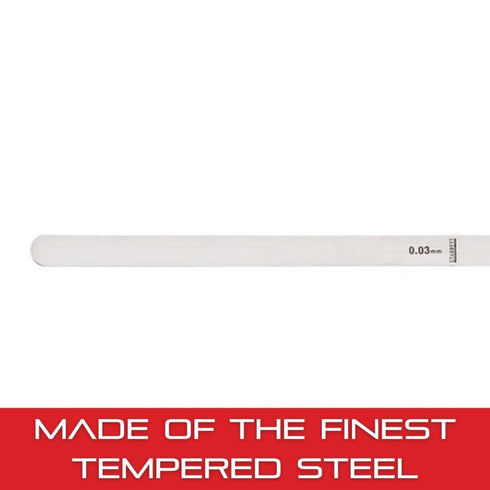 Starrett Tempered Steel Thickness Gage or Feeler Stock .03mm Thickness, 30cm Length - 667M-3