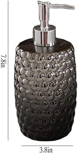 ERoomQ Art Soap Dispenser for Bathroom Kitchen Hotel, Ceramic Hand Sanitizer Bottle Nordic Luxury Plating Gradient