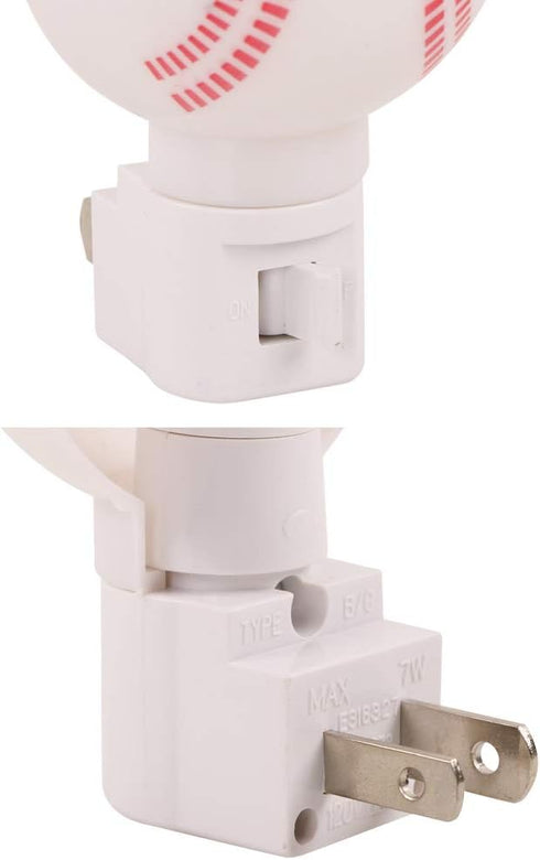 Omeet 2 Pack Warm White - Upgraded Version LED Plug-in Night Light for Kids - Baseball Shaped Lamp Take Good Care
