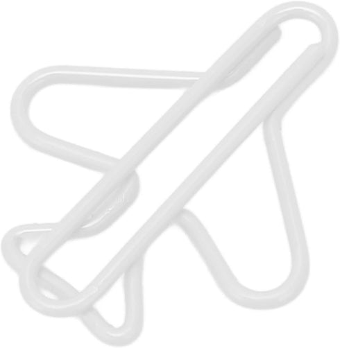 Paper Clip Holder for Desk, 100 Pieces Cute Paper Clips, Anti Slip Light Durable White Plane Shape Fancy Paperclips for