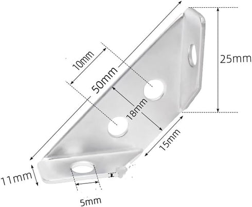 esowemsn 20pcs Closet Mini Metal Furniture Corner Connectors Triangle Shelf Support Brackets Corner Braces with Screws