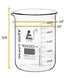 EISCO Heavy Duty Beaker, 1000ml, 5mm Thick, White Graduations, Borosilicate 3.3 Glass, Superior Durability