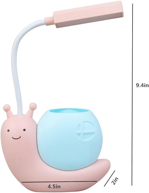 ZYTC LED Desk Lamp, Cartoon Snail Adjustable Foldable Reading Lamp, USB Charging for Students