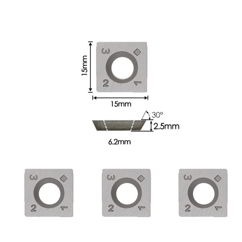 15mm Square Straight Carbide Inserts - 10pcs Replacement Cutter Knives for Woodturning, Fits Planer Cutter