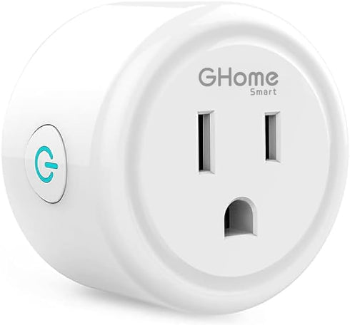 GHome Smart Mini Plug, Wi-Fi Outlet Socket, Remote Control with Timer Function, No Hub Required, White