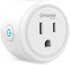 GHome Smart Mini Plug, Wi-Fi Outlet Socket, Remote Control with Timer Function, No Hub Required, White