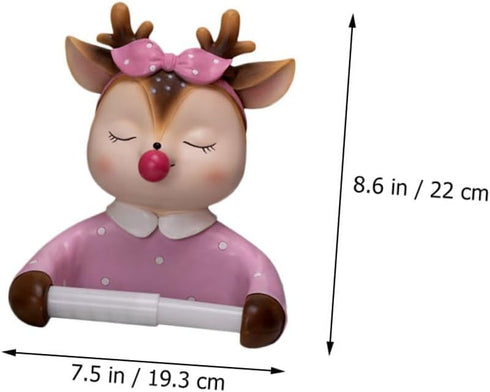1pc POPETPOP Cute Cartoon Toilet Paper Holder Decorative Roll Paper Shelf for Bathroom Wall-Mounted Design Functional