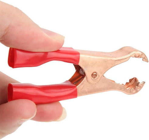 Insulated Alligator Clips, Durable Heavy Duty Black & Red Boot Metal Spring Loaded Battery Test Lead Clips (50A 4-PACK)