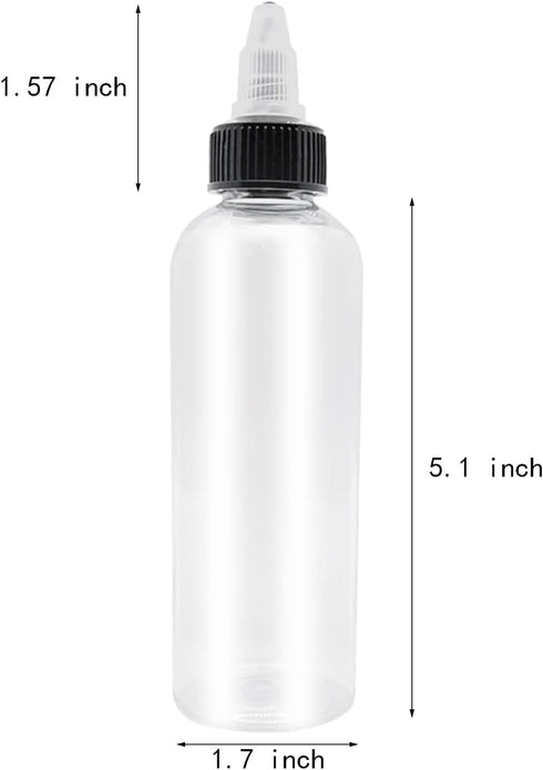 4 Pcs Dispensing Bottles, 5oz Plastic Boston Squeeze Bottles with Twist Top Cap by XYSMZM