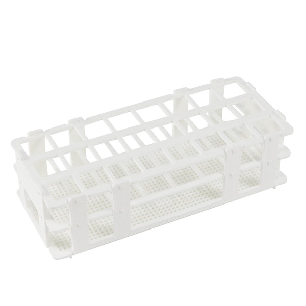Plastic Test Tube Rack, 24 Holes, Detachable Holder for 25 mm Test Tubes, White Vial Holder (1pcs, 24 Holes)