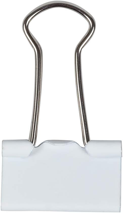 JAM PAPER Colorful Binder Clips - Small - 3/4 Inch (19 mm) - 25/Pack - White Binderclips