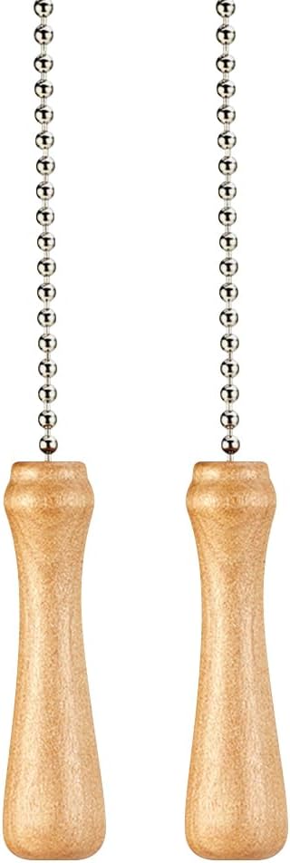 UUYYEO 2 Pcs Wooden Ceiling Fan Pull Chain Pendants Ornaments Decorative Ceiling Fan