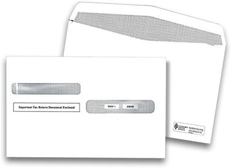 NextDayLabels W-2 Double Window Security Envelopes, Pack of 100