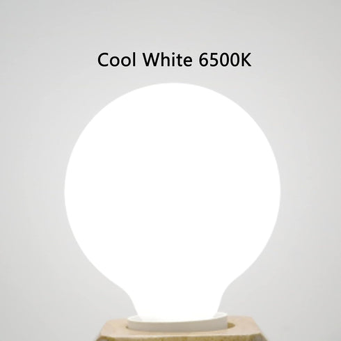 G25 LED Light Bulbs 7W Round Light Bulbs 60 Watt Equivalent Cool White 6500K E26 Medium Base G80 Globe Shape LED Glass