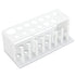OLYCRAFT 19 Hole Plastic Test Tube Holder, 8~31mm Hole White Test Tube Rack with 8Pcs Drying Pins