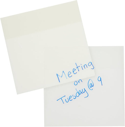 Paper Junkie 12 Pack 50 Sheet 3x3 Transparent Sticky Notes, Self-Stick Pads, Total 600 Sheets for Office Use