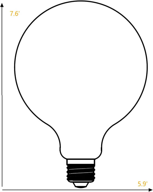 Liii&ARTMAN LED Large Globe Oversized Bulb 5.9' G47/ G150 7W E26 Dim to Warm 2000K-2800K, 600LM