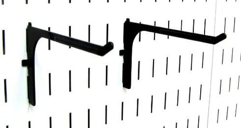 Wall Control Slotted Metal Pegboard Hooks Pair - 6in Reach Extended Hook - Black for Pegboard and Tool Board