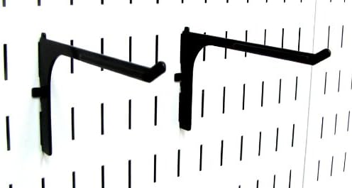 Wall Control Slotted Metal Pegboard Hooks Pair - 6in Reach Extended Hook - Black for Pegboard and Tool Board