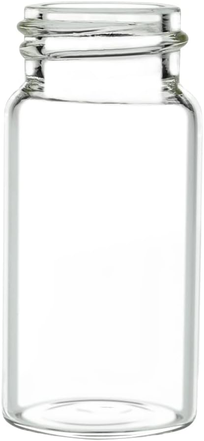 20ml Glass Vials, 24-400 Screw Neck with White Caps, Leakproof, Pack of 100