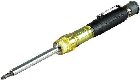 Klein Tools 32613 Multi-Bit Screwdriver: Precision HVAC 3-in-1 Pocket Screwdriver with Phillips, Slotted, and Schrader