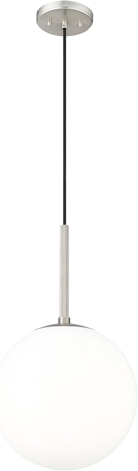 ML 25501-BN 12" 1-Light Lighting Kairo Wide Pendant - Brushed Nickel