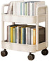 AUNMAS 2 Tiers Plastic Rolling Utility Cart with Wheels, Multi Functional Storage Trolley Mobile Shelf Rolling Storage