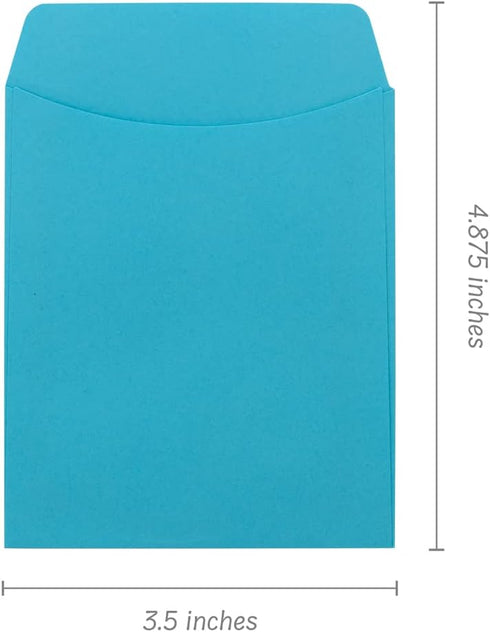 Hygloss 30 Library Card Pockets, 3.5x5 Inch - Non-Adhesive Pocket Envelopes, Light Blue