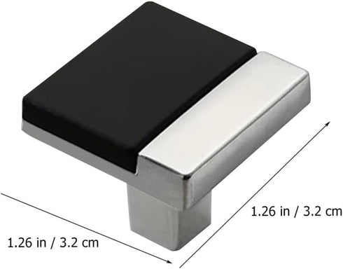 2pcs SEWACC Kitchen Cabinet Pull Handles, Single Hole Dresser Drawer Pulls, Bright Chrome and Black Finish, Furniture