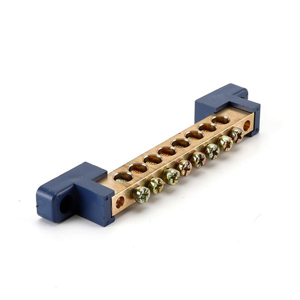 2Pcs Gold Terminal Bus Bar, Terminal Blocks, Copper Wires Grounding Bars