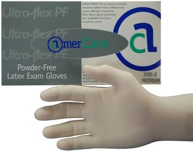 Ultra Flex Powder Free Latex Examination Gloves, 100 Gloves Per Box
