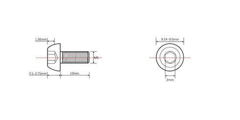 M5 x 10mm Stainless Steel Button Head Hex Socket Cap Screw - Pack of 50