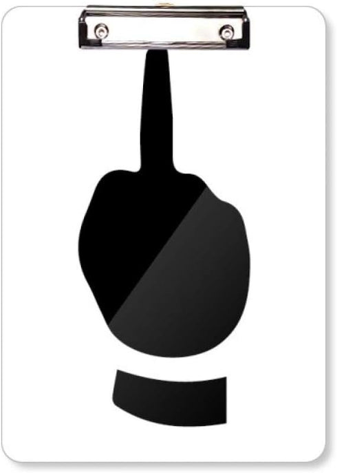 Middle Finger Gesture Silhouette Pattern Clipboard Folder Writing Pad Backing Plate A4