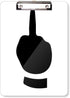 Middle Finger Gesture Silhouette Pattern Clipboard Folder Writing Pad Backing Plate A4
