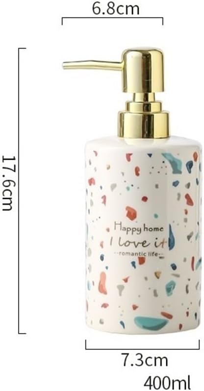 Yinj1835hh 400ml Can Fill Liquid Light Luxury Mouthwash Ceramic Bathroom Products Soap Dispenser Bottle Press Empty