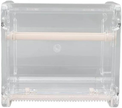 Transparent Tape Dispenser Cutter, Desktop Roll Holder Organizer for Office, DIY Sticker Storage and Tape Cutter