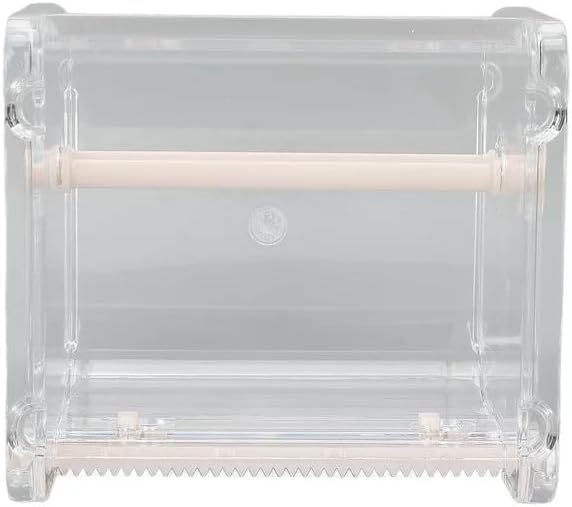 Transparent Tape Dispenser Cutter, Desktop Roll Holder Organizer for Office, DIY Sticker Storage and Tape Cutter
