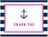 Nautical Baby Shower Thank You Cards - Navy Stripes