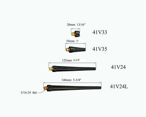 RIVERWELD 41V24 TIG Back Caps Long Fit SR DB PTA WP 9 20 25 TIG Welding Torch Series 5pk