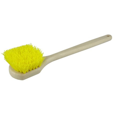 79109 20" Weiler Utility Scrub Brush, Yellow Polypropylene Fill, Long Handle, Foam Block
