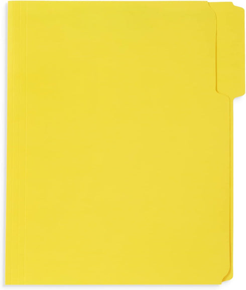 50 1/3 2 50 Pack Yellow Fastener File Folders - Cut Reinforced Tab - Durable Prongs Bonded Fastener Designed