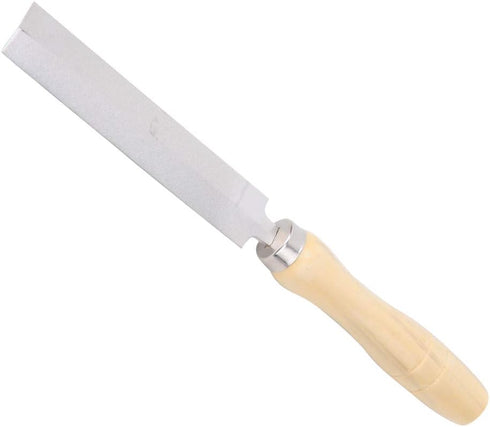 Rhombic File Coated Hand File with Wooden Handle for Metal Glass Grinding, Woodworking Garden Tool (5 inches)