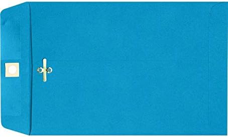 LUXPaper 9 x 12 Open End Envelopes, Clasp, Pool Blue, 80lb. Text, 50 Qty